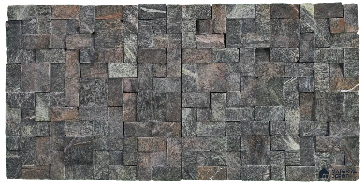 WL 00078 Amazon Green 300 x 300 mm Natural Stone Wall Cladding | Stone is a Natural Product, Please Expect Variation in Shades