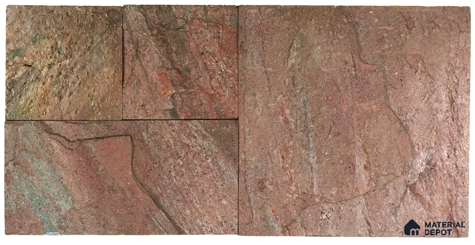 WL 00075 Antique Squares Cladding Natural Stone Wall Cladding | Set Contains Mixed Sizes of 300x300, 300x150, 150x150 mm | Coverage Area 9 Sq. Ft. | Stone is a Natural Product, Please Expect Variation in Shades