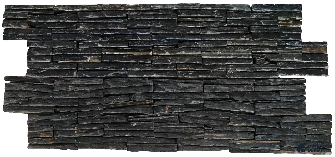 WL 00082 Black Waterfalls 600 x 150 mm Natural Stone Wall Cladding |  Stone is a Natural Product, Please Expect Variation in Shades