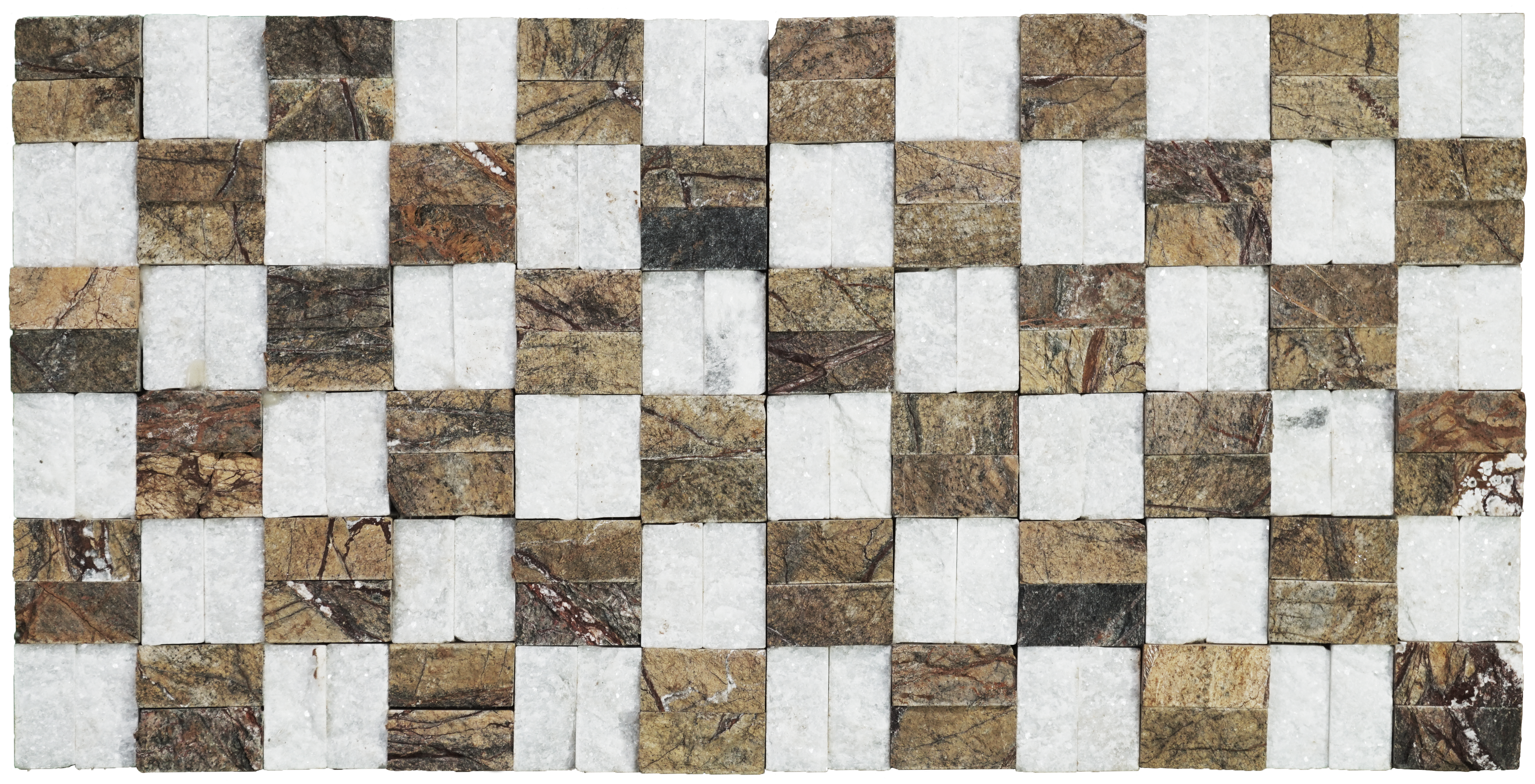 WL 00083 Brown & White 300 x 300 mm Natural Stone Wall Cladding | Stone is a Natural Product, Please Expect Variation in Shades