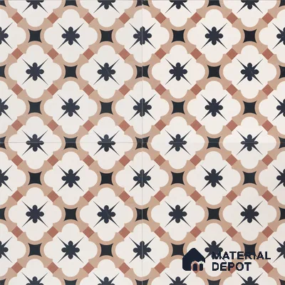Moroccan Wall & Floor Tile TL 04932 Marrakech Starry Caramel 1 ft x 1 ft Ceramic Matte Finish - 9 mm | Suitable For Kitchen, Bathroom, Entryway | Please Expect a Slight Variation of Pattern