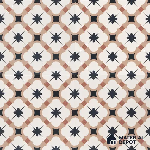 Moroccan Wall & Floor Tile TL 04932 Marrakech Starry Caramel 1 ft x 1 ft Ceramic Matte Finish - 9 mm | Suitable for Living Room, Bedroom, Bathroom, Courtyard, Balcony | Please Expect a Slight Variation of Pattern
