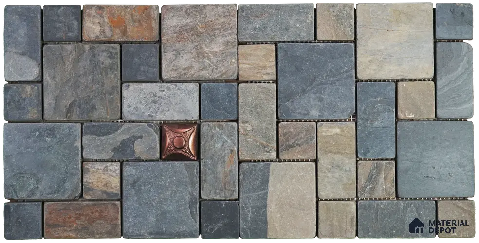 WL 00074 Cedar Metal 300 x 300 mm Natural Stone Wall Cladding | Stone is a Natural Product, Please Expect Variation in Shades