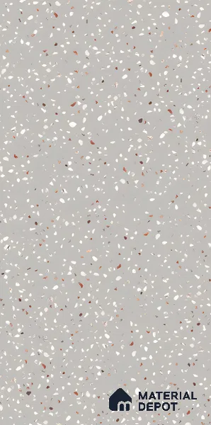 Terrazzo Floor & Wall Tile TL 06122 F Cementi Grey Terrazo 4 ft x 2 ft Vitrified Matte Finish - 9 mm | Suitable For Living Room, Bedroom, Bathroom, Kitchen (Sample)