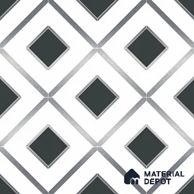Multifired Moroccan Wall Tile TL 11772 | 1 ft x 1 ft Ceramic Metallic Glue Matte Tile - 9 mm | Suitable For Bathroom, Dining Area, Kitchen