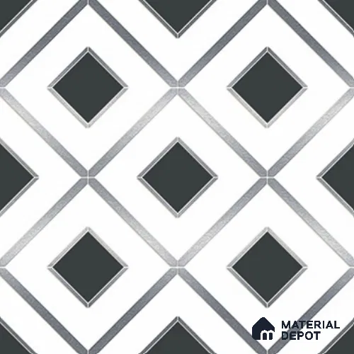 Multifired Moroccan Wall Tile TL 11772 | 1 ft x 1 ft Ceramic Metallic Glue Matte Tile - 9 mm | Suitable For Bathroom, Dining Area, Kitchen
