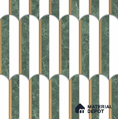 Multifired Moroccan Wall Tile TL 11775 | 1 ft x 1 ft Ceramic Metallic Glue Matte Tile - 9 mm | Suitable For Bathroom, Dining Area, Kitchen