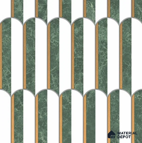 Multifired Moroccan Wall Tile TL 11775 | 1 ft x 1 ft Ceramic Metallic Glue Matte Tile - 9 mm | Suitable For Bathroom, Dining Area, Kitchen