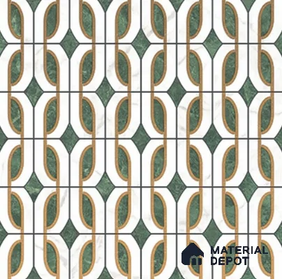 3rd Fired Moroccan Wall Tile TL 11780 | 1 ft x 1 ft Ceramic Metallic Glue Matte Tile - 9 mm (Sample)