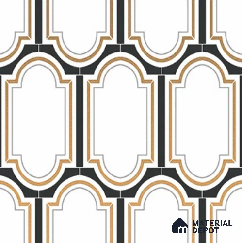 Multifired Moroccan Wall Tile TL 11778 | 1 ft x 1 ft Ceramic Metallic Glue Matte Tile - 9 mm | Suitable For Bathroom, Dining Area, Kitchen
