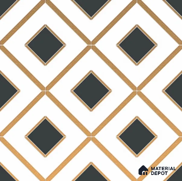 Multifired Moroccan Wall Tile TL 11773 | 1 ft x 1 ft Ceramic Metallic Glue Matte Tile - 9 mm | Suitable For Bathroom, Dining Area, Kitchen