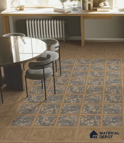 Moroccan Wall Tile TL 11795 | 1 ft x 1 ft Ceramic Matte Tile - 9 mm | Suitable For Bathroom, Balcony, Kitchen