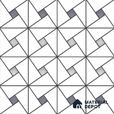 Multifired Moroccan Wall Tile TL 11776 | 1 ft x 1 ft Ceramic Metallic Glue Matte Tile - 9 mm | Suitable For Bathroom, Dining Area, Kitchen