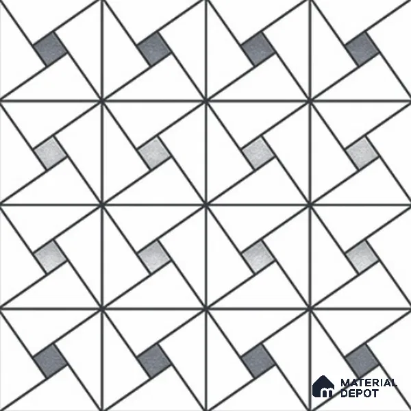 Multifired Moroccan Wall Tile TL 11776 | 1 ft x 1 ft Ceramic Metallic Glue Matte Tile - 9 mm | Suitable For Bathroom, Dining Area, Kitchen