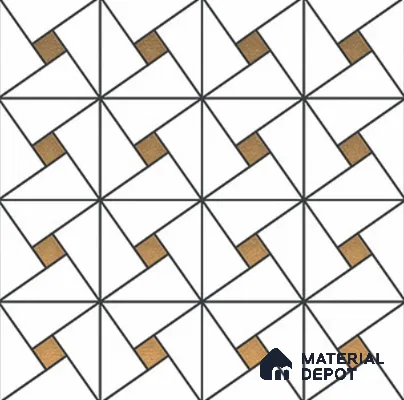 Multifired Moroccan Wall Tile TL 11777 | 1 ft x 1 ft Ceramic Metallic Glue Matte Tile - 9 mm | Suitable For Bathroom, Dining Area, Kitchen