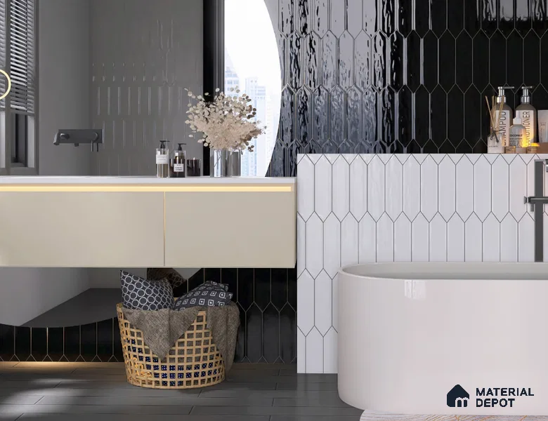 Subway Wall Tile TL 11810 L | 1 ft x 3 in Ceramic Glossy Tile - 9 mm