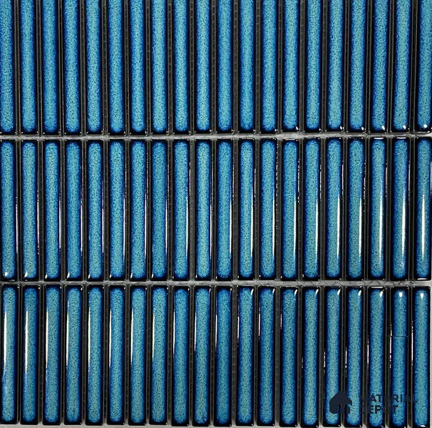 Mosaic Wall Tile TL 03499 Dark Blue Strip 284x295 mm Glossy Finish Porcelain Tile - 8 mm (Sample)