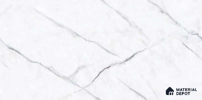 Endless Wall Tile TL 06008 B Aura Bianco Plain 2 ft x 1 ft Ceramic Gloster Matte Finish - 7.5 mm | Suitable For Kitchen, Bathroom (Sample)