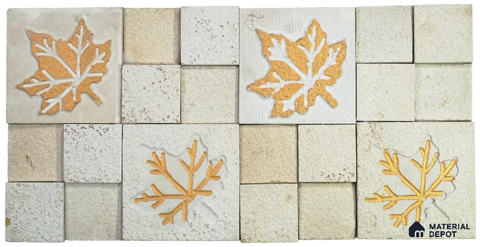 WL 00096 Golden Maple 300 x 300 mm Natural Stone Wall Cladding |  Stone is a Natural Product, Please Expect Variation in Shades