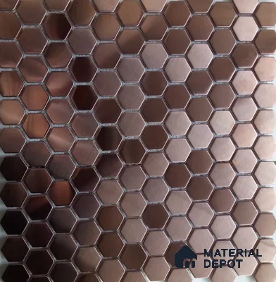 Mosaic Wall Tile TL 02469 Hexagonal Metal Copper 285 x 315 mm Metal Tile - 8 mm (Sample)