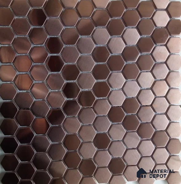 Mosaic Wall Tile TL 02469 Hexagonal Metal Copper 285 x 315 mm Metal Tile - 8 mm (Sample)