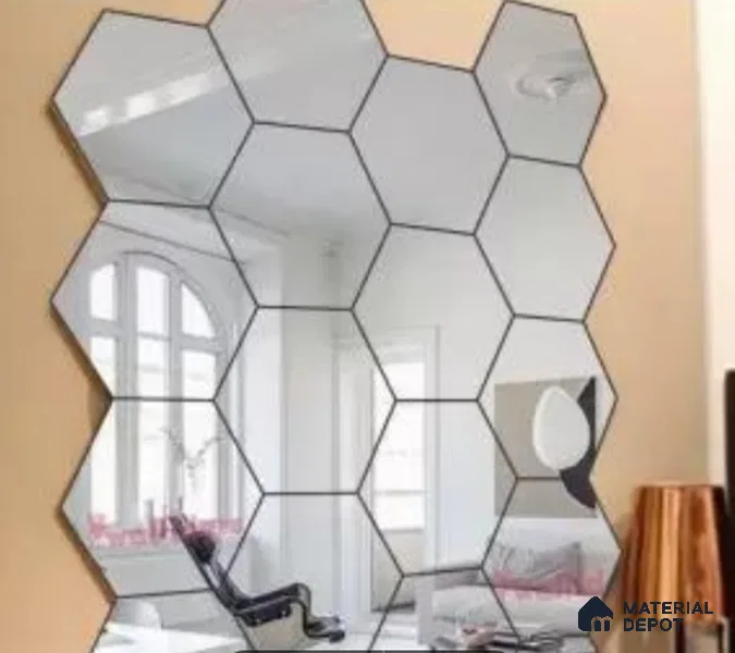 Mosaic Wall Tile TL 03200 Hexagonal Mirror 285 x 315 mm Metal Tile - 8 mm (Sample)