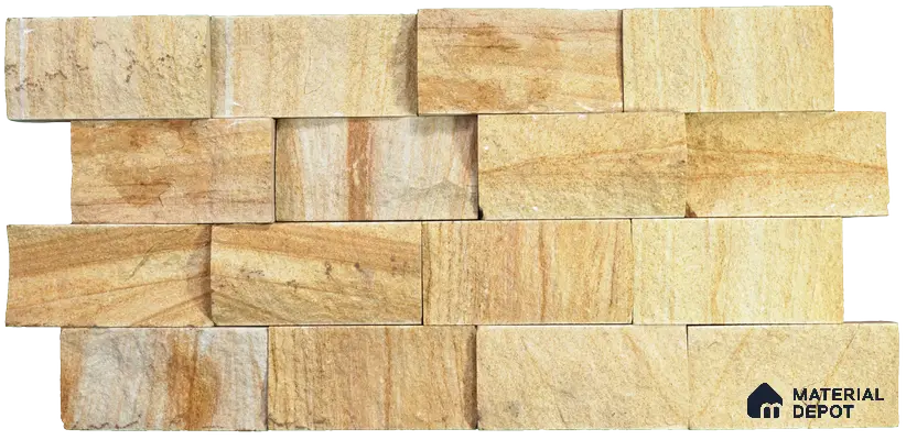 WL 00098 Imperial 150 x 75 mm Natural Stone Wall Cladding | 1 Sq. Ft. = 8 Pieces |  Stone is a Natural Product, Please Expect Variation in Shades
