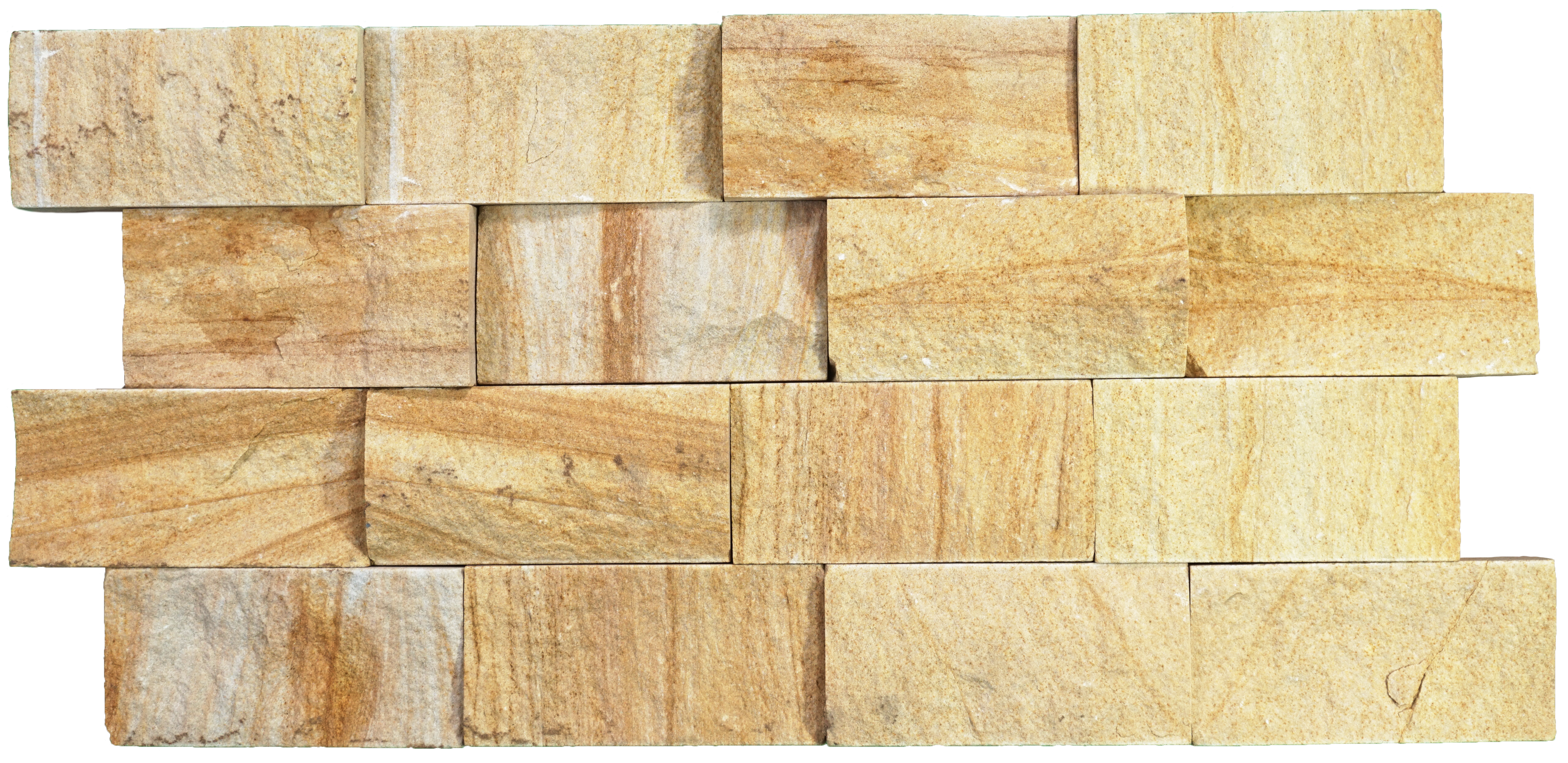 WL 00098 Imperial 150 x 75 mm Natural Stone Wall Cladding | 1 Sq. Ft. = 8 Pieces |  Stone is a Natural Product, Please Expect Variation in Shades