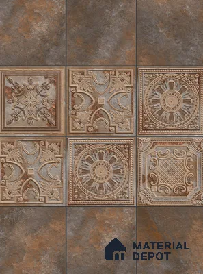 Punch Stone Wall Tile TL 04930 B Imperial Grace Base Amber Dunes 1 ft x 1 ft Ceramic Matte Finish - 9 mm | Suitable for Living Room, Bedroom, Bathroom, Courtyard, Balcony