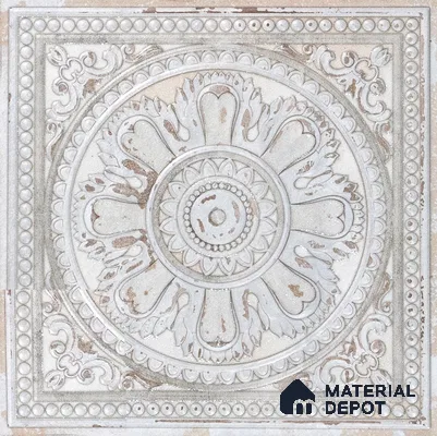 Moroccan Wall Tile TL 04930 E Imperial Grace Decor Magnifique Montana White 1 ft x 1 ft Ceramic Matte Finish - 9 mm | Suitable for Living Room, Bedroom, Bathroom, Courtyard, Balcony | Please Expect a Slight Variation of Pattern