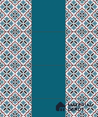 Plain Pastel Wall & Floor Tile TL 04955 B Base & Bloom Base Casandra Blue 1 ft x 1 ft Ceramic Matte Finish - 9 mm | Suitable for Living Room, Bedroom, Bathroom, Courtyard, Balcony