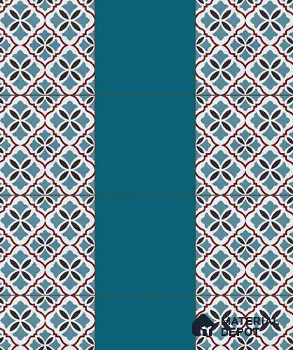 Plain Pastel Wall & Floor Tile TL 04955 B Base & Bloom Base Casandra Blue 1 ft x 1 ft Ceramic Matte Finish - 9 mm | Suitable for Living Room, Bedroom, Bathroom, Courtyard, Balcony