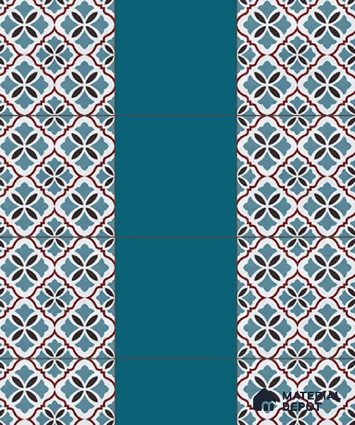 Plain Pastel Wall & Floor Tile TL 04955 B Base & Bloom Base Casandra Blue 1 ft x 1 ft Ceramic Matte Finish - 9 mm | Suitable for Living Room, Bedroom, Bathroom, Courtyard, Balcony