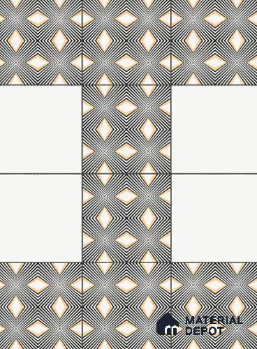 Plain Pastel Wall & Floor Tile TL 04924 B Base & Bloom Base White Venatino 1 ft x 1 ft Ceramic Matte Finish - 9 mm | Suitable for Living Room, Bedroom, Bathroom, Courtyard, Balcony