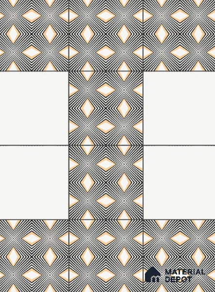 Plain Pastel Wall & Floor Tile TL 04924 B Base & Bloom Base White Venatino 1 ft x 1 ft Ceramic Matte Finish - 9 mm | Suitable for Living Room, Bedroom, Bathroom, Courtyard, Balcony