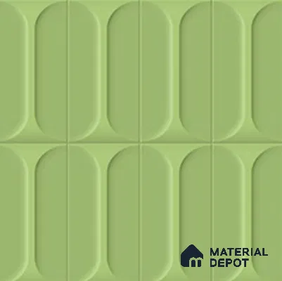 Faux Subway Wall Tile TL 04920 Q Estilo Retro Capsule 2 Olive Green 1 ft x 1 ft Ceramic Matte Finish - 9 mm | Suitable for Highlighter Walls, Foyer, Bathroom, Kitchen Wall & Backsplashes | Please Expect a Slight Variation of Pattern