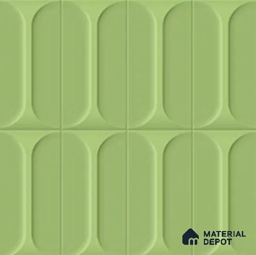 Faux Subway Wall Tile TL 04920 Q Estilo Retro Capsule 2 Olive Green 1 ft x 1 ft Ceramic Matte Finish - 9 mm | Suitable for Highlighter Walls, Foyer, Bathroom, Kitchen Wall & Backsplashes | Please Expect a Slight Variation of Pattern