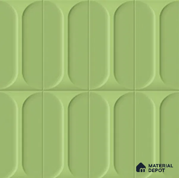 Faux Subway Wall Tile TL 04920 Q Estilo Retro Capsule 2 Olive Green 1 ft x 1 ft Ceramic Matte Finish - 9 mm | Suitable for Highlighter Walls, Foyer, Bathroom, Kitchen Wall & Backsplashes | Please Expect a Slight Variation of Pattern