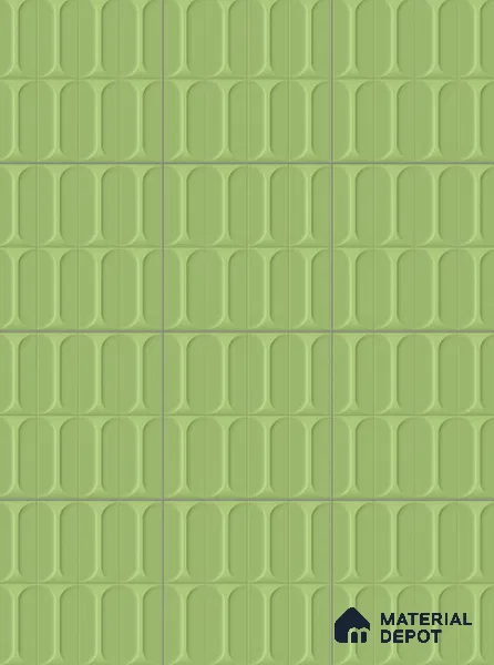 Faux Subway Wall Tile TL 04920 Q Estilo Retro Capsule 2 Olive Green 1 ft x 1 ft Ceramic Matte Finish - 9 mm | Suitable for Highlighter Walls, Foyer, Bathroom, Kitchen Wall & Backsplashes | Please Expect a Slight Variation of Pattern