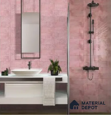 Subway Wall Tile TL 04969 E Colores Decor Greta Pink Base 12 x 4 inch Ceramic Glossy Finish - 7.5 mm | Suitable for Highlighter Walls, Foyer, Bathroom, Kitchen Wall & Backsplashes