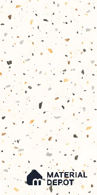 Terrazzo Floor & Wall Tile TL 06136 F Terrazzo Bianco 4 ft x 2 ft Full Body Vitrified Matte Finish - 9 mm | Ideal For Living Room, Bedroom, Bathroom, Kitchen (Sample)