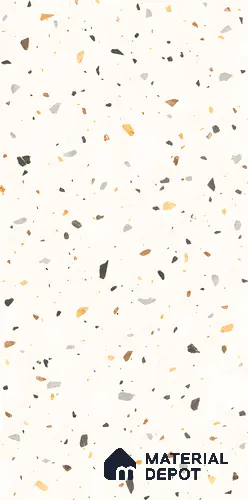 Terrazzo Floor & Wall Tile TL 06136 F Terrazzo Bianco 4 ft x 2 ft Full Body Vitrified Matte Finish - 9 mm | Ideal For Living Room, Bedroom, Bathroom, Kitchen