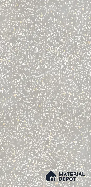 Terrazzo Floor & Wall Tile TL 06137 F Terrazzo Grey 4 ft x 2 ft Vitrified Matte Finish - 9 mm | Ideal For Living Room, Bedroom, Bathroom, Kitchen (Sample)