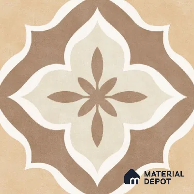 Moroccan Floor & Wall Tile TL 11736 | 8 in x 8 in Vitrified Carving Matte Tile - 9 mm