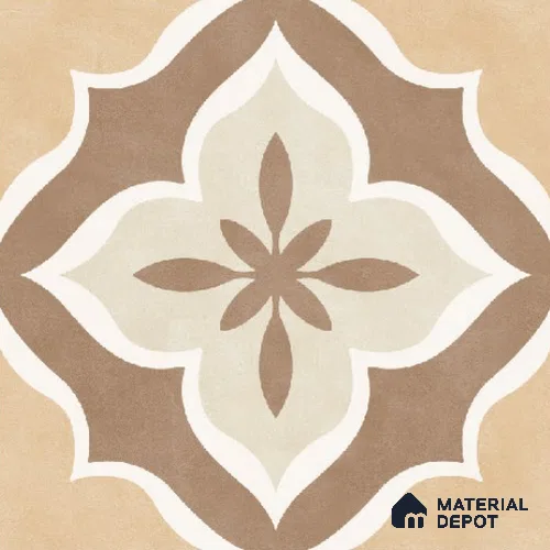 Moroccan Floor & Wall Tile TL 11736 | 8 in x 8 in Vitrified Carving Matte Tile - 9 mm