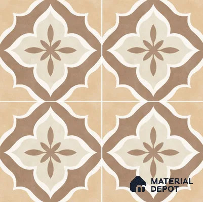 Moroccan Floor & Wall Tile TL 11736 | 8 in x 8 in Vitrified Carving Matte Tile - 9 mm