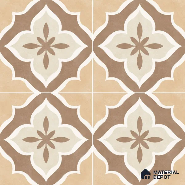 Moroccan Floor & Wall Tile TL 11736 | 8 in x 8 in Vitrified Carving Matte Tile - 9 mm
