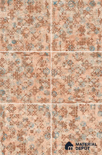 Moroccan Floor & Wall Tile TL 11720 | 8 in x 8 in Vitrified Metallic Glue Matte Tile - 9 mm