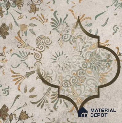 Moroccan Floor & Wall Tile TL 11722 | 8 in x 8 in Vitrified Metallic Glue Matte Tile - 9 mm