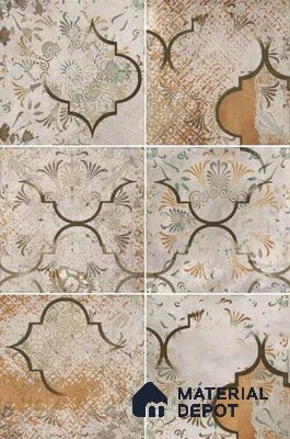 Moroccan Floor & Wall Tile TL 11722 | 8 in x 8 in Vitrified Metallic Glue Matte Tile - 9 mm